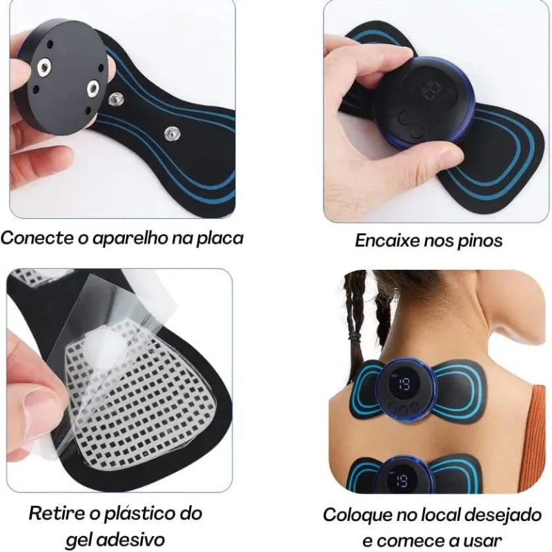 Mini Massageador Magnético Portátil EMS para Alívio de Dor Muscular Cervical