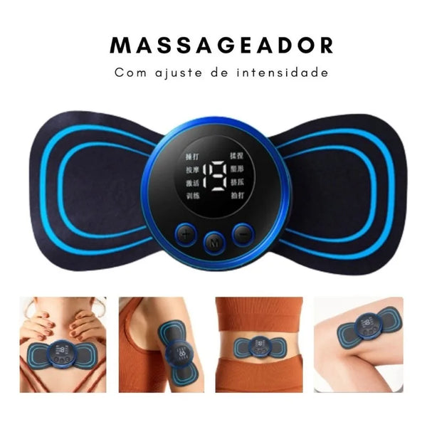 Mini Massageador Magnético Portátil EMS para Alívio de Dor Muscular Cervical