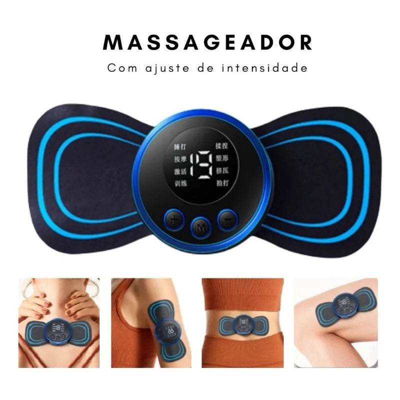 Mini Massageador Magnético Portátil EMS para Alívio de Dor Muscular Cervical