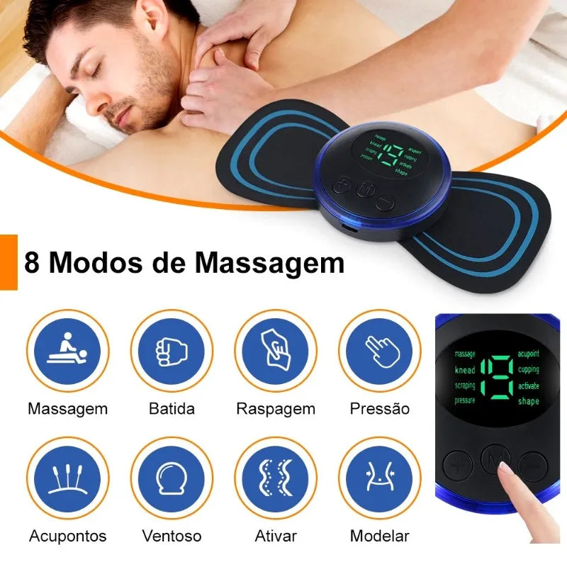 Mini Massageador Magnético Portátil EMS para Alívio de Dor Muscular Cervical